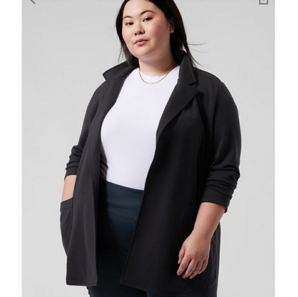 Athleta Jacket Womens  22 Black Eastbound Blazer Ponte Knit Business Retail $149